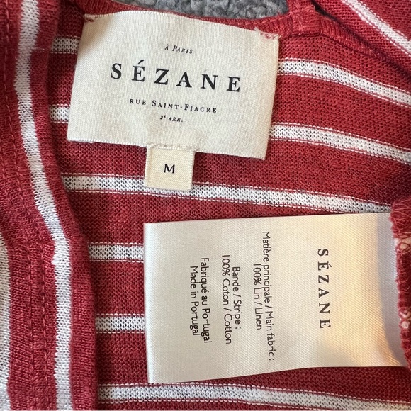 Sezane noemie top linen striped - Picture 9 of 11
